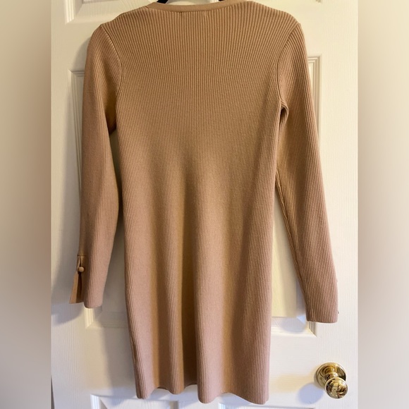 Club Monaco Wool Evangah Sweater Dress in Camel - Picture 3 of 5